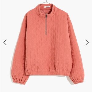 Diamond Jacquard Half-Zip Pullover Top
